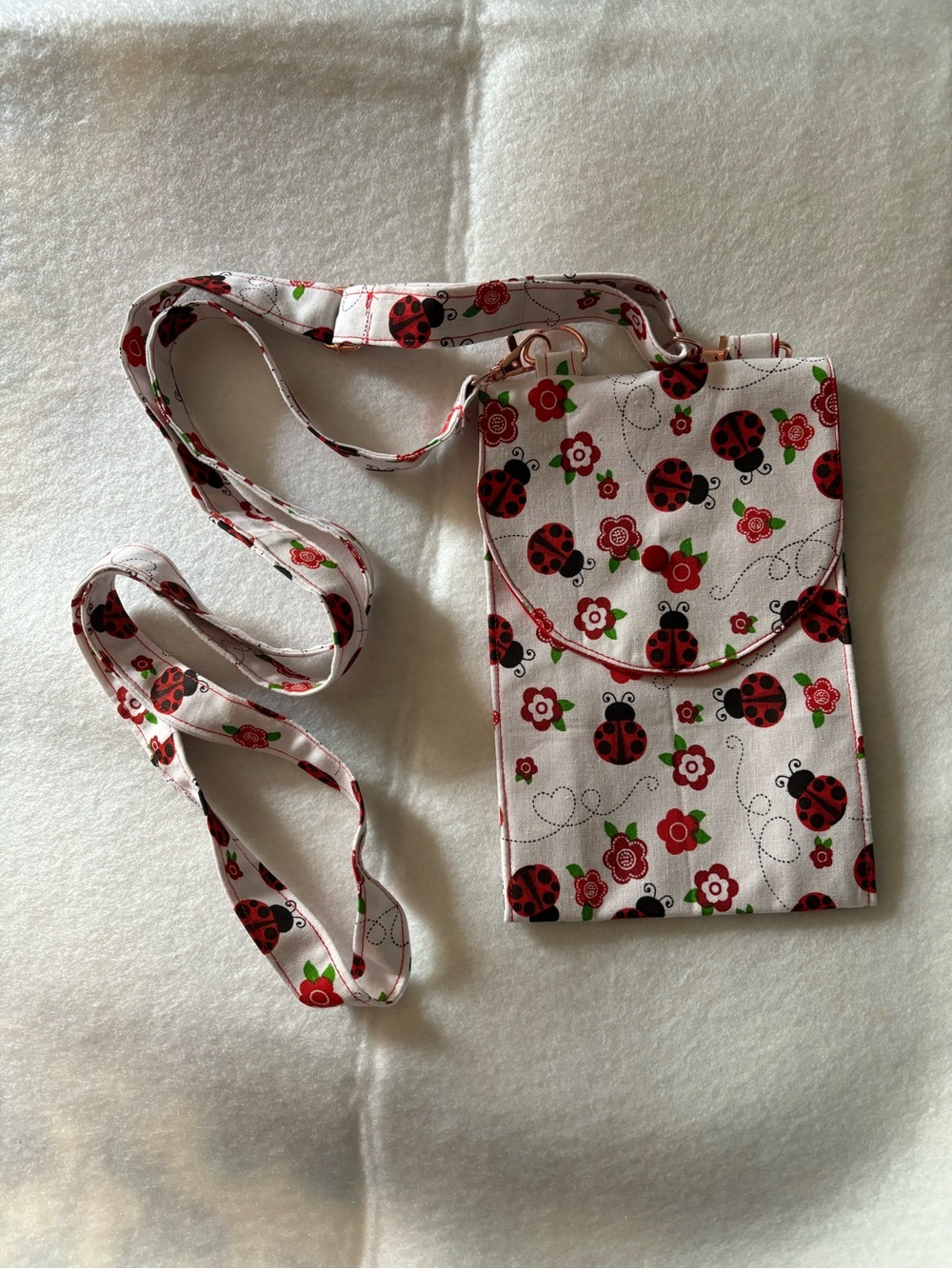 Ladybug Print Crossbody Bag Purse New